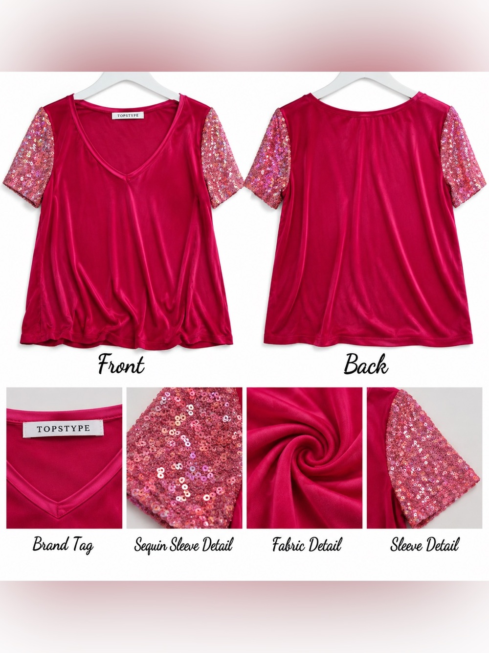 Pink Sequin Blouse